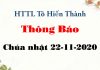 Thông Báo 22-11-2020