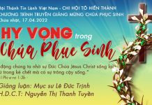 Truyền Giảng Chúa Nhật 17-04-2022 Chủ Đề: Hy Vọng Trong Chúa Phục Sinh