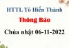 Thông Báo Chúa nhật 06-11-2022