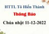 Thông Báo Chúa nhật 11-12-2022