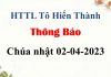 Thông Báo Chúa nhật 02-04-2023