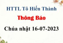 Thông Báo Chúa nhật 16-07-2023
