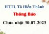 Thông Báo Chúa nhật 30-07-2023