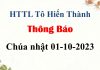 Thông Báo Chúa nhật 01-10-2023