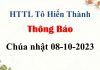Thông Báo Chúa nhật 08-10-2023