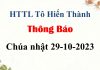 Thông Báo Chúa nhật 29-10-2023