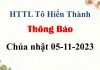 Thông Báo Chúa nhật 05-11-2023