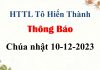 Thông Báo Chúa nhật 10-12-2023
