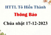Thông Báo Chúa nhật 17-12-2023