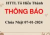 Thông Báo Chúa nhật 07-01-2024