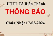 Thông Báo Chúa nhật 17-03-2024