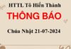 Thông Báo Chúa nhật 21-07-2024