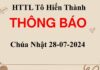 Thông Báo Chúa nhật 28-07-2024