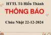 Thông Báo Chúa nhật 22-12-2024