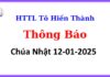 Thông Báo Chúa nhật 12-01-2025