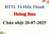 Thông Báo Chúa nhật 20-07-2025