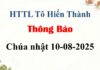 Thông Báo Chúa nhật 10-08-2025