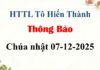 Thông Báo Chúa nhật 07-12-2025