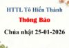 Thông Báo Chúa Nhật 25-01-2026