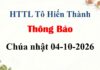 Thông Báo Chúa Nhật 04-10-2026