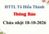 Thông Báo Chúa Nhật 18-10-2026