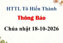 Thông Báo Chúa Nhật 18-10-2026
