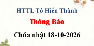 Thông Báo Chúa Nhật 18-10-2026