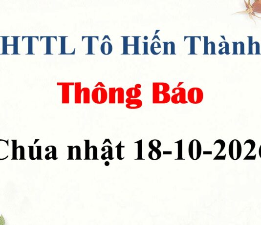 Thông Báo Chúa Nhật 18-10-2026