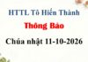 Thông Báo Chúa Nhật 11-10-2026